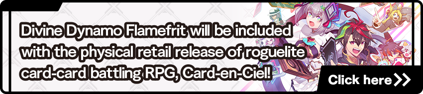Divine Dynamo Flamefrit will be included with the physical retail release of roguelite card-card battling RPG, Card-en-Ciel!